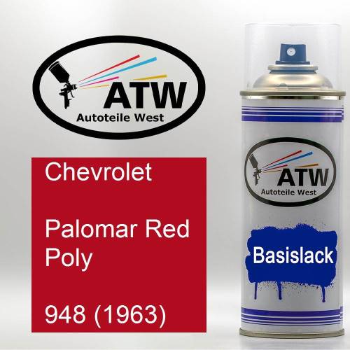 Chevrolet, Palomar Red Poly, 948 (1963): 400ml Sprühdose, von ATW Autoteile West.